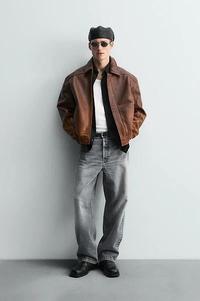 VINTAGE EFFECT LEATHER JACKET LIMITED EDITION