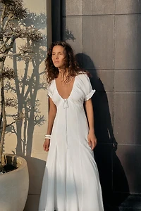 CHIFFON GODET MIDI DRESS