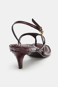 EMBOSSED LEATHER SANDALS