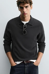 WOOL-CASHMERE KNIT POLO SHIRT
