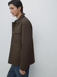 Overshirt with pockets and collar piece