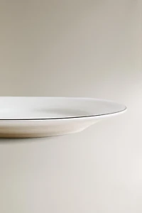 BONE CHINA SIDE PLATE WITH BLACK RIM