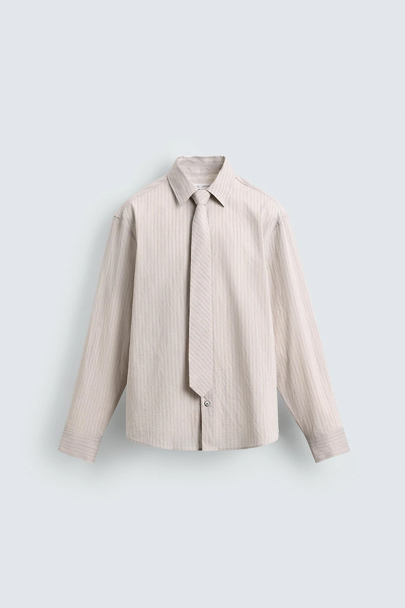 COMBINATION STRIPED TIE SHIRT