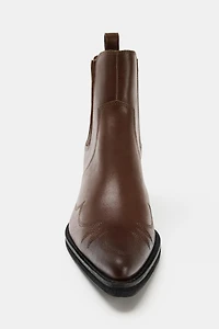 BOTTINES COW-BOY EN CUIR BRODÉES