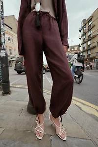 PANTALON BOUFFANT EN LIN