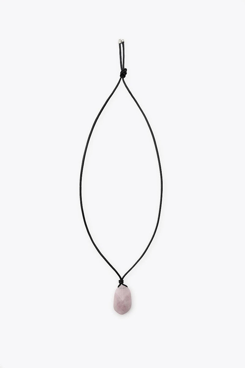 COLLIER LACET CUIR PIERRE