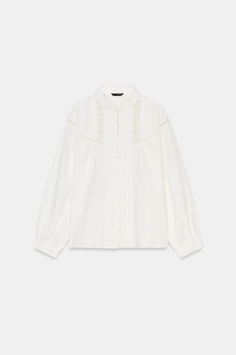 LACE AND PINTUCK SHIRT