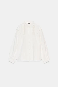 LACE AND PINTUCK SHIRT