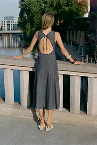 OPEN BACK MIDI DRESS
