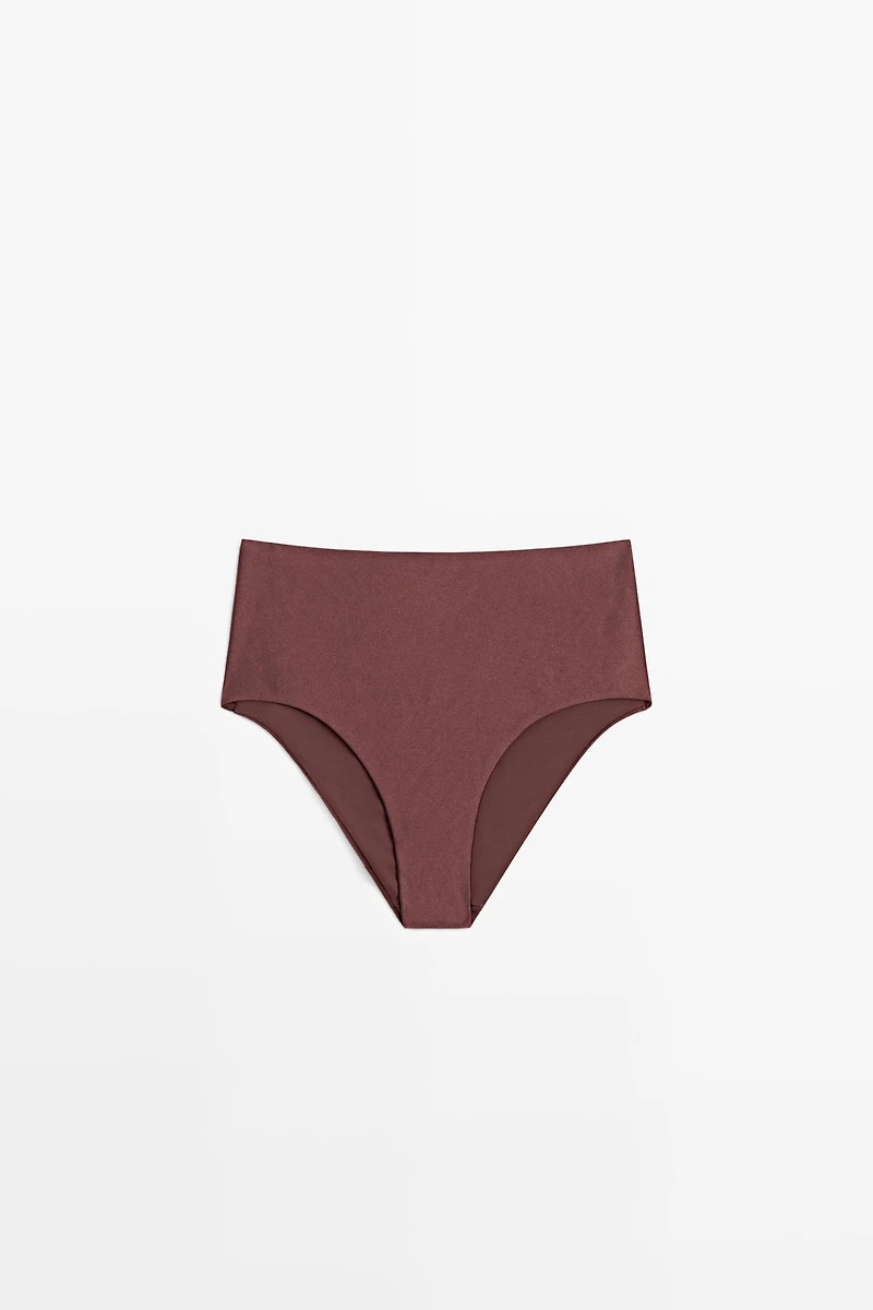 Shimmery high-waist bikini bottoms