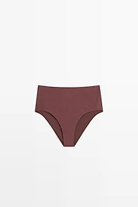 Shimmery high-waist bikini bottoms