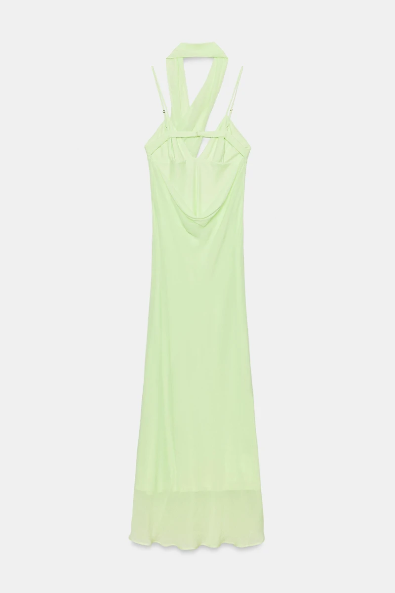 LONG GEORGETTE SCARF STRAP DRESS