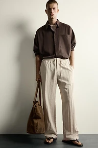 CRINKLED EFFECT TECHNICAL RELAXED FIT PANTS