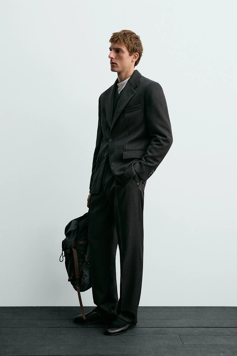 BLAZER DE COSTUME EN TWILL 100% LAINE AARON LEVINE X ZARA