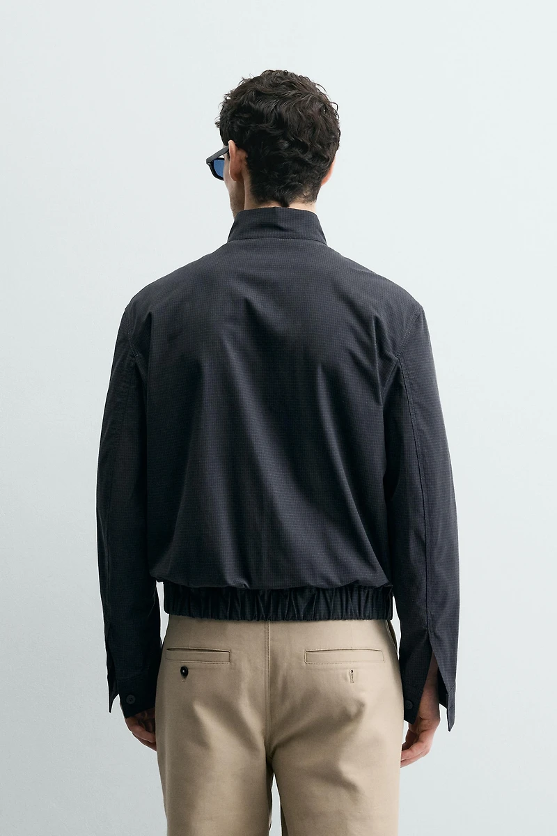 PLAID REGULAR FIT BOMBER JACKET