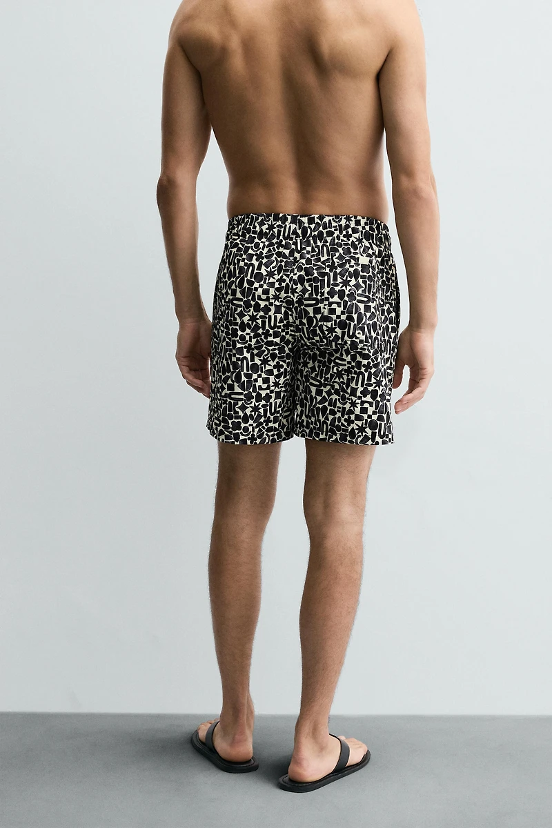 GEOMETRIC PRINT LONG SWIMSUIT