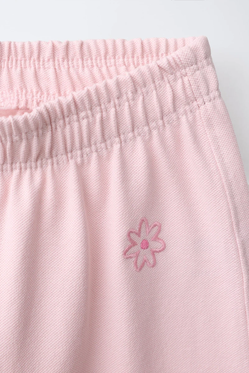 PIQUE WIDE LEG PANTS