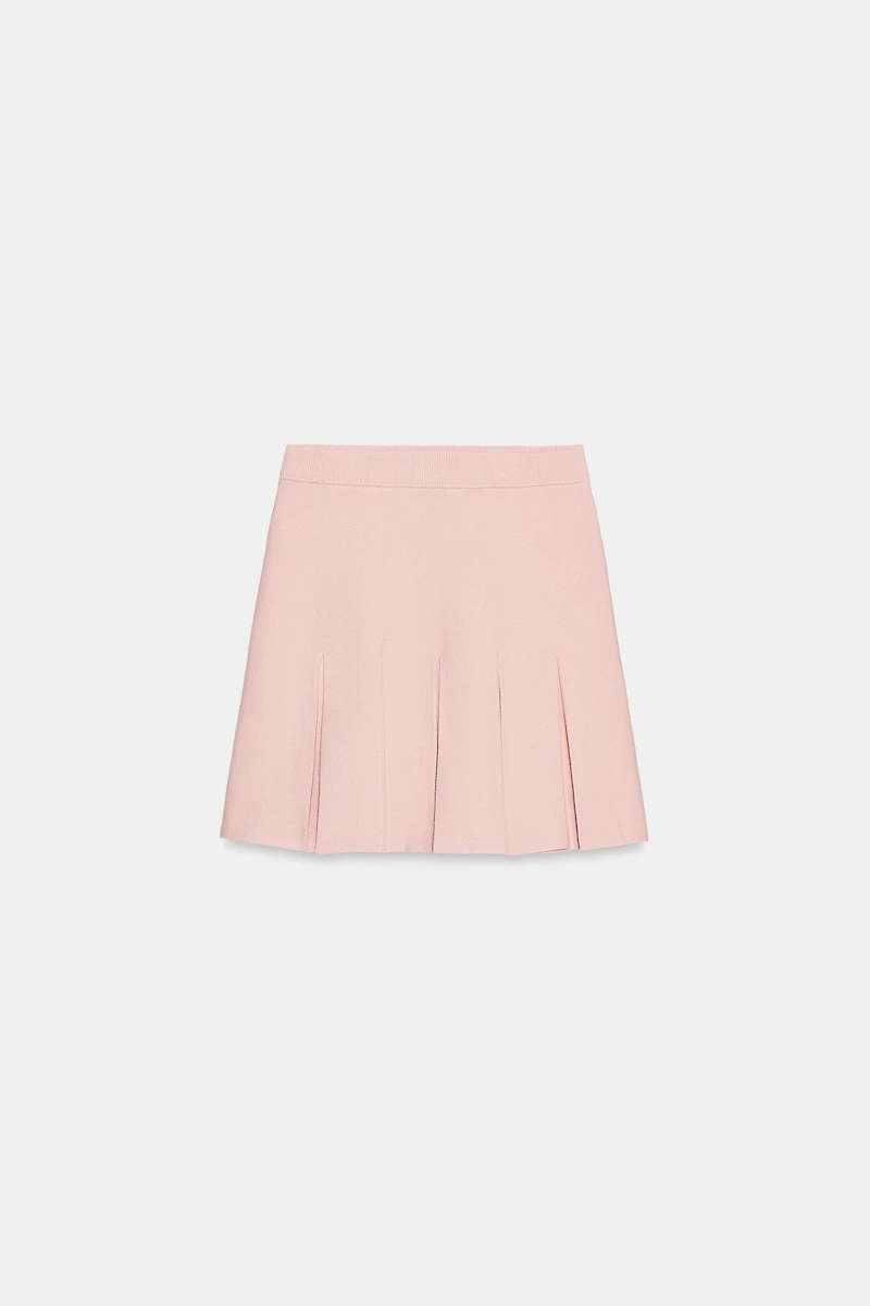 MINI BOX PLEAT KNIT SKIRT