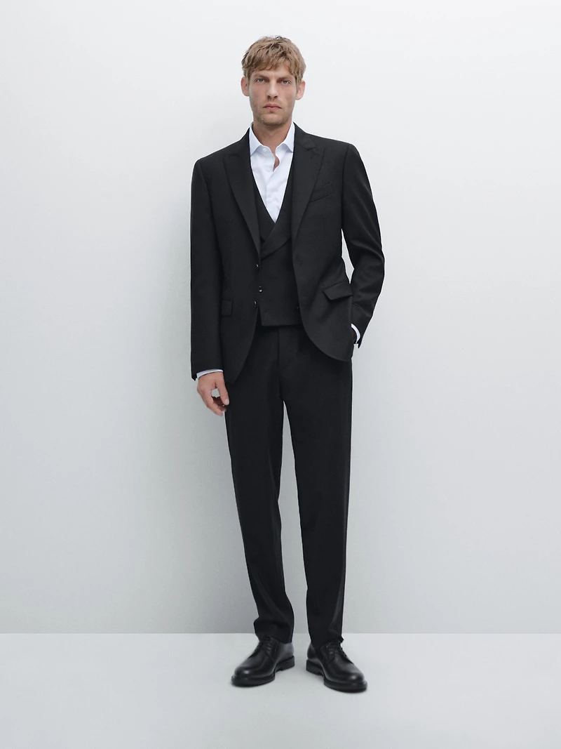 Wool blend suit trousers