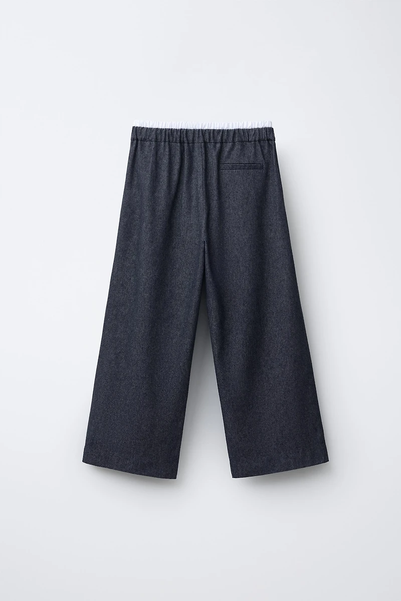 WARM DOUBLE WAISTBAND PANTS