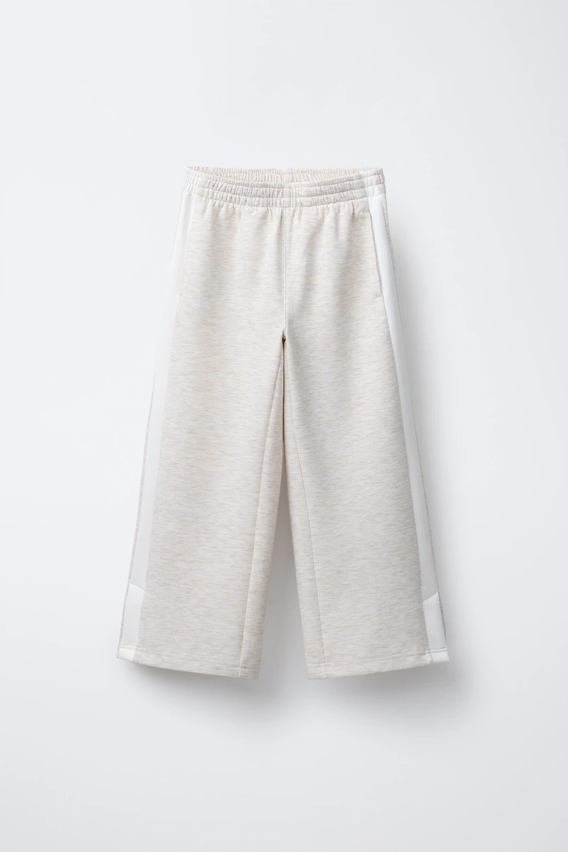 PANTALON WIDE LEG BANDES LATÉRALES