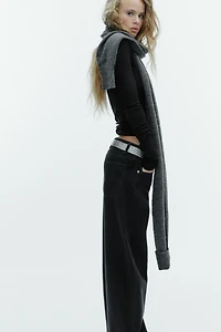 TRF MID-RISE FOLDED BAGGY JEANS