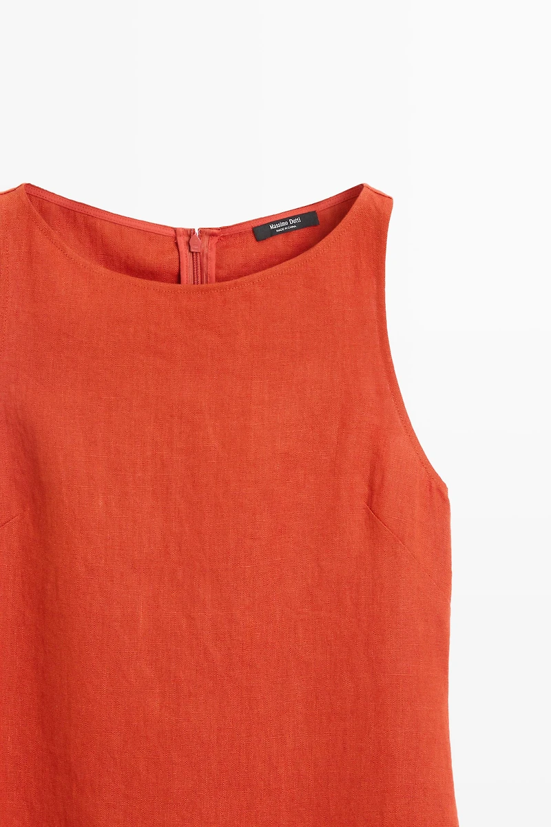 100% linen halter dress