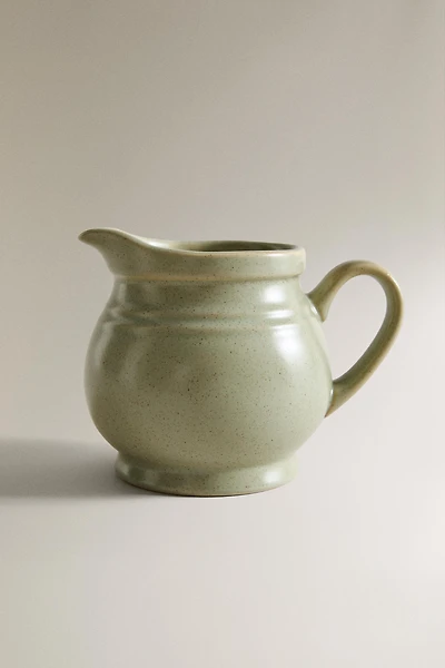 LOW STONEWARE PITCHER