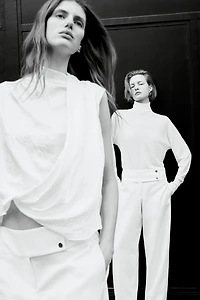 SATIN EFFECT WRAP TOP