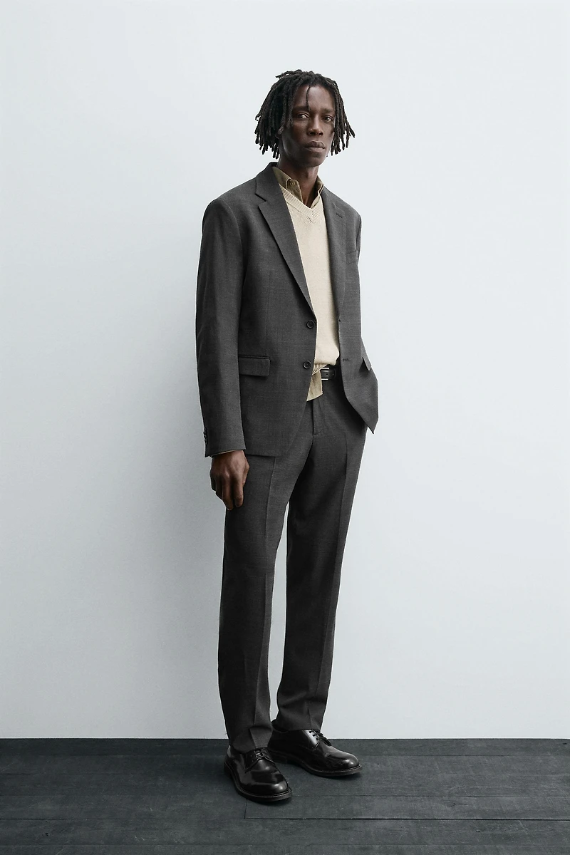 TEXTURED SUIT PANTS