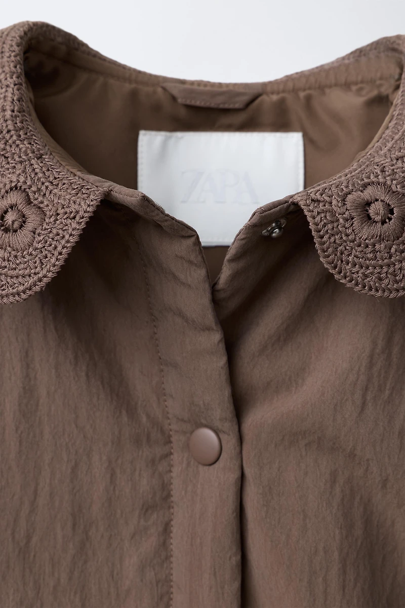 CROCHET COLLAR PADDED JACKET