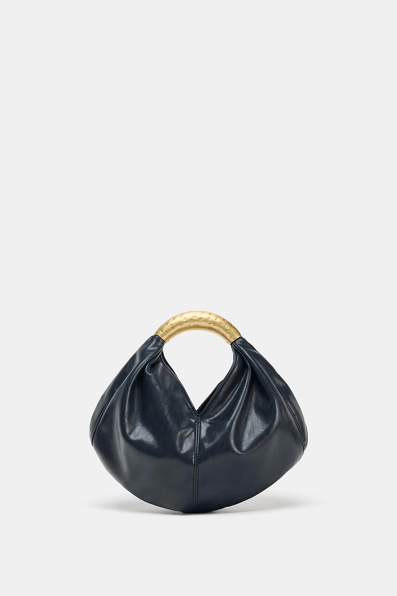 METAL HANDLE HANDBAG