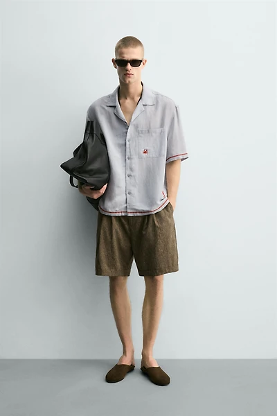 CONTRAST EMBROIDERED VISCOSE