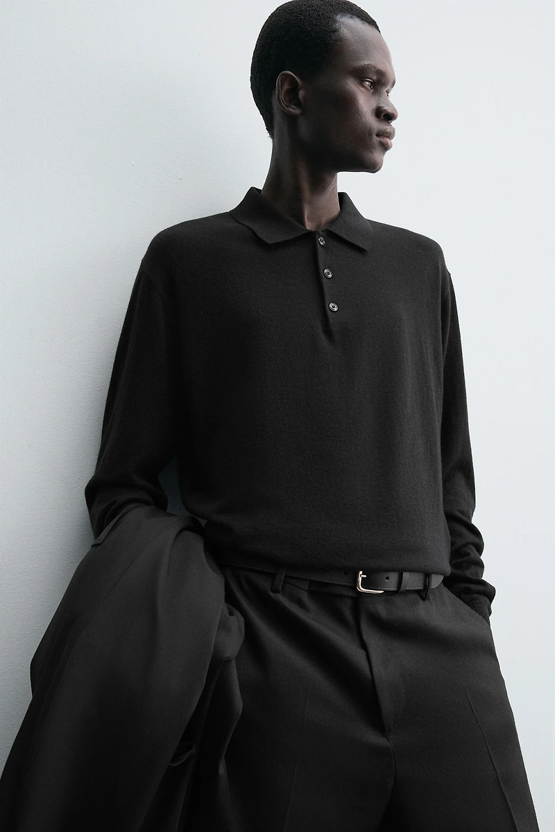 POLO EN MAILLE DE COTON ET LAINE
