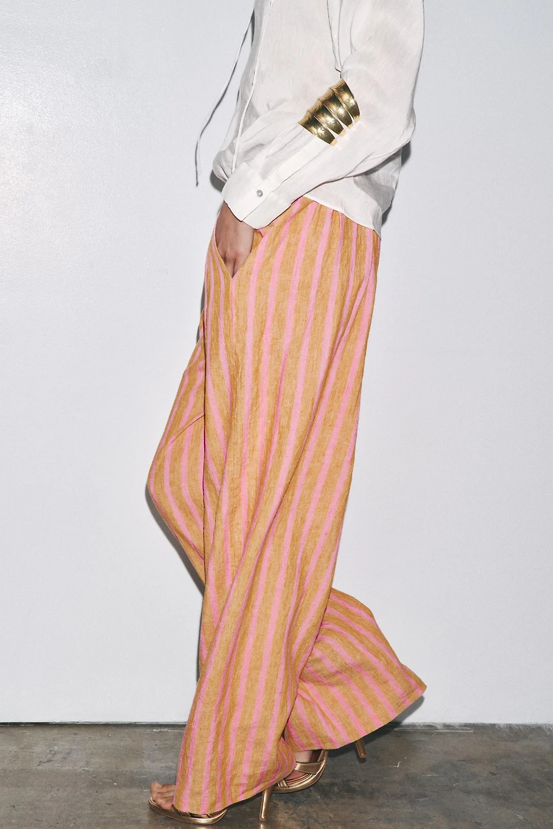 PANTALON MÉLANGE LIN RAYURES ZW COLLECTION