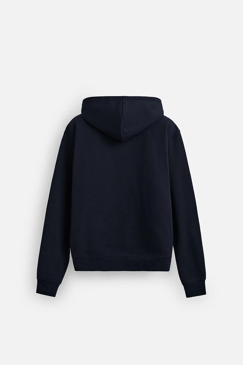 BASIC HOODED ZIP-UP SWEATSHIRT