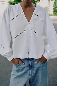 EMBROIDERED POPLIN SHIRT