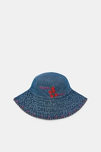 TOMATO EMBROIDERED DENIM BUCKET HAT