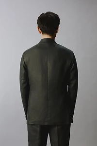 100% LINEN DOUBLE-BREASTED SUIT BLAZER