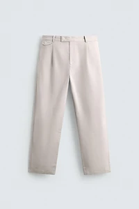 RELAXED FIT PLEATED PANTS