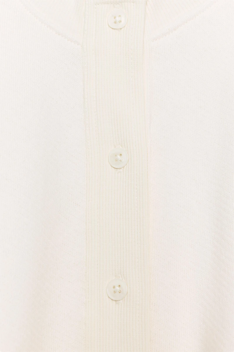COTTON BUTTON-UP SWEATSHIRT