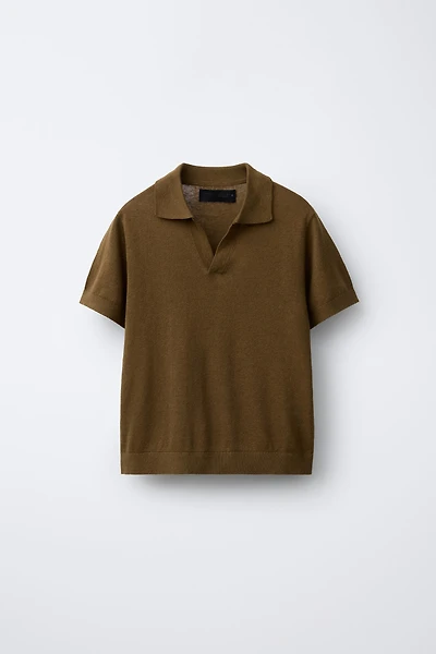 LINEN AND COTTON POLO SHIRT