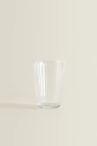 LINE-DESIGN GLASS SOFT DRINK TUMBLER