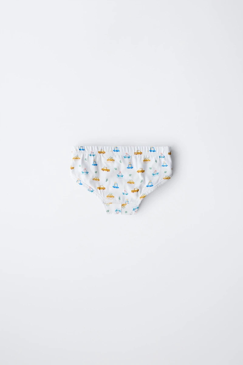 2-6 YEARS/ SIX-PACK OF DINO & CAR BRIEFS