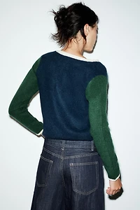 GILET EN MAILLE COLOR BLOCK