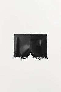 LACE LEATHER SHORTS