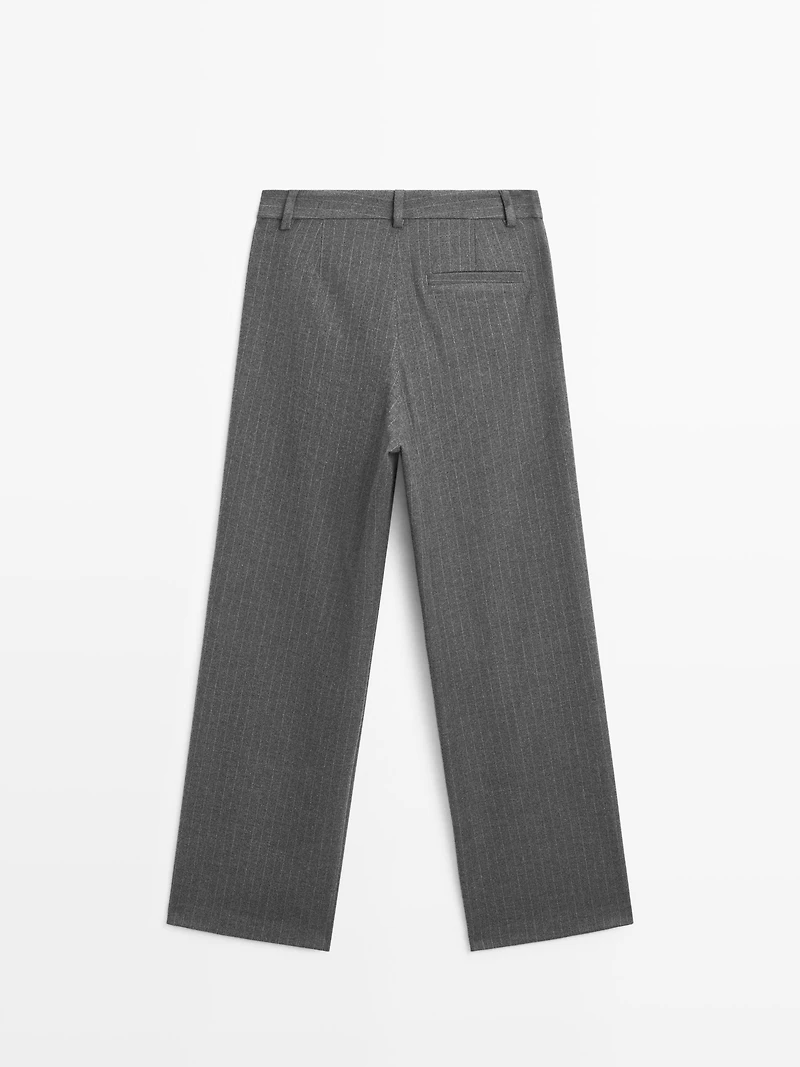 Pinstripe wide-leg trousers