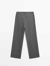 Pinstripe wide-leg trousers