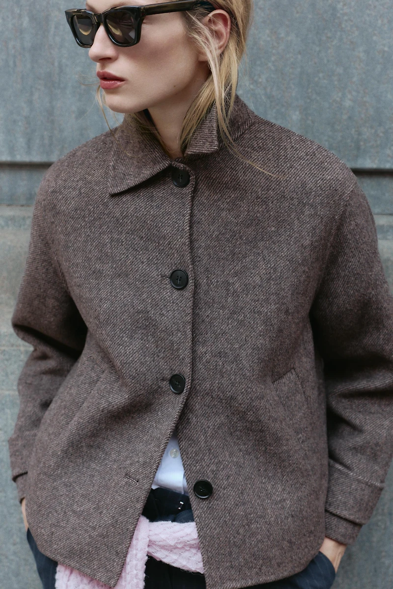 HERRINGBONE SHORT COAT