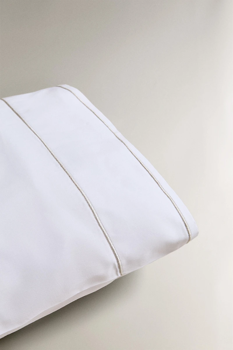 SATEEN PILLOWCASE WITH TRIM